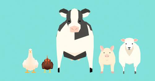 Low poly farm animals preview image